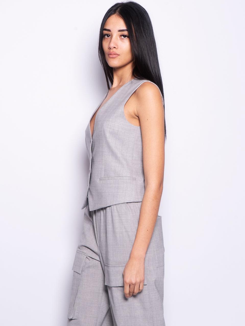 P.A.R.O.S.H. Gilet con Scollo a V Grigio Mélange Chiaro Fino al 65% di sconto