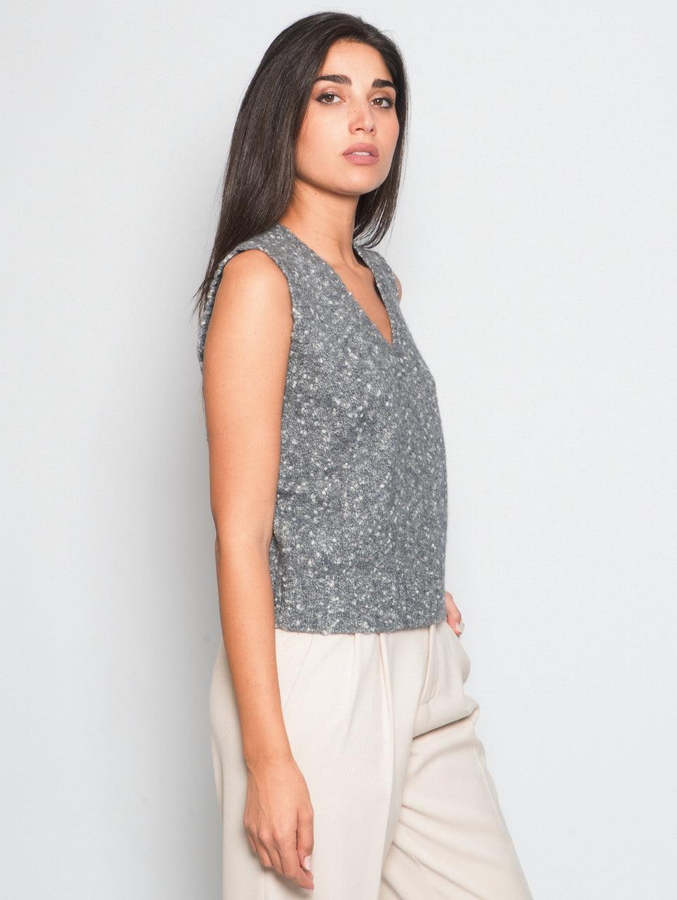 KANGRA Gilet con Scollo a V Grigio Offerta speciale della fabbrica
