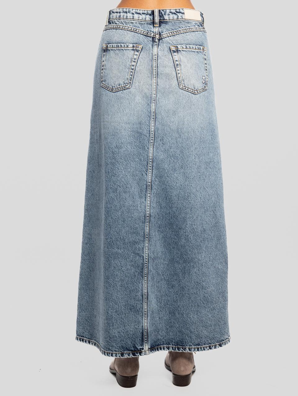 ICON DENIM Gonna Sandy in Denim con Spacco Blu 50% di sconto con spedizione gratuita
