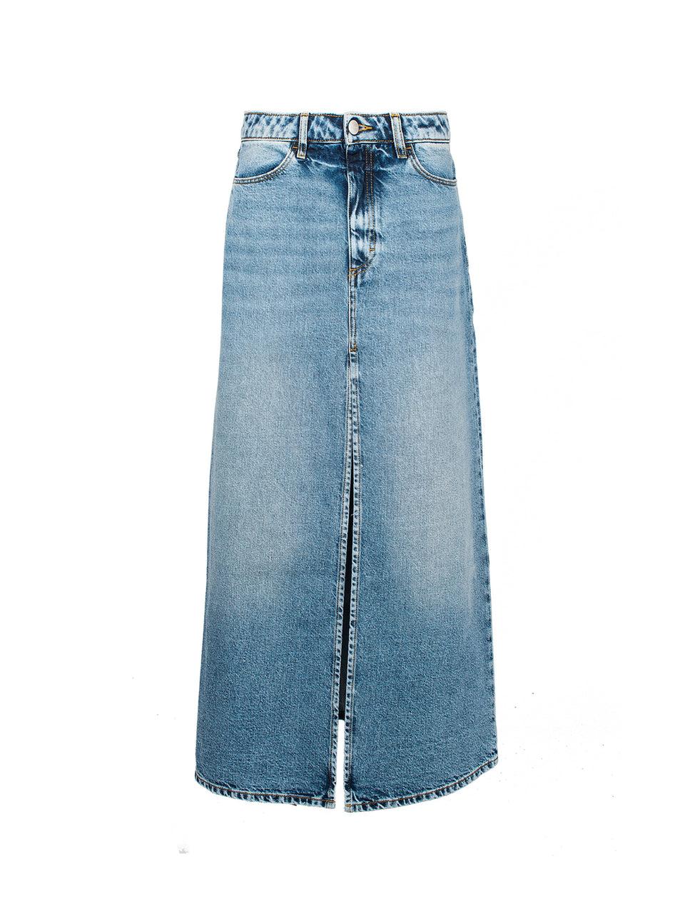 ICON DENIM Gonna Sandy in Denim con Spacco Blu 50% di sconto con spedizione gratuita