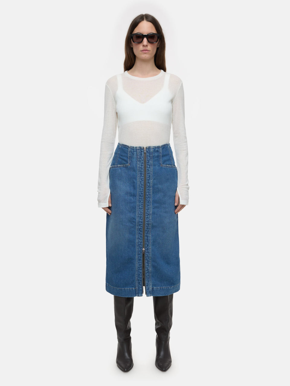 CLOSED Gonna in Denim a Tubino Blu Medio Black Friday Prezzi