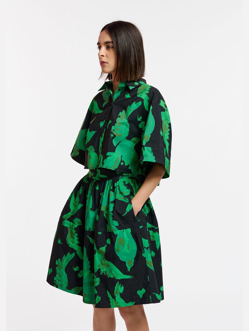 ESSENTIEL ANTWERP Gonna Corta a Balze Nero/Verde Vendita