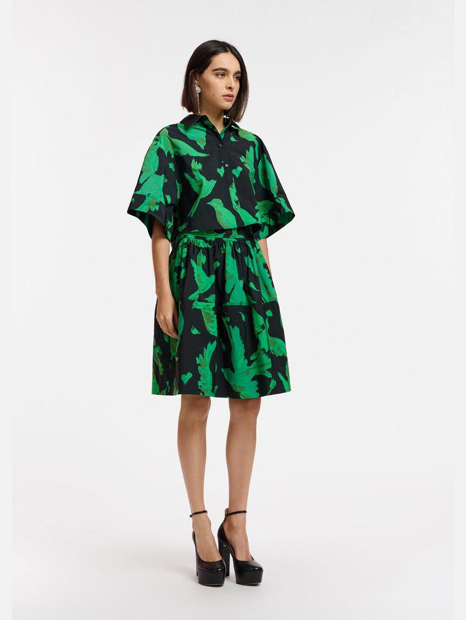 ESSENTIEL ANTWERP Gonna Corta a Balze Nero/Verde Vendita