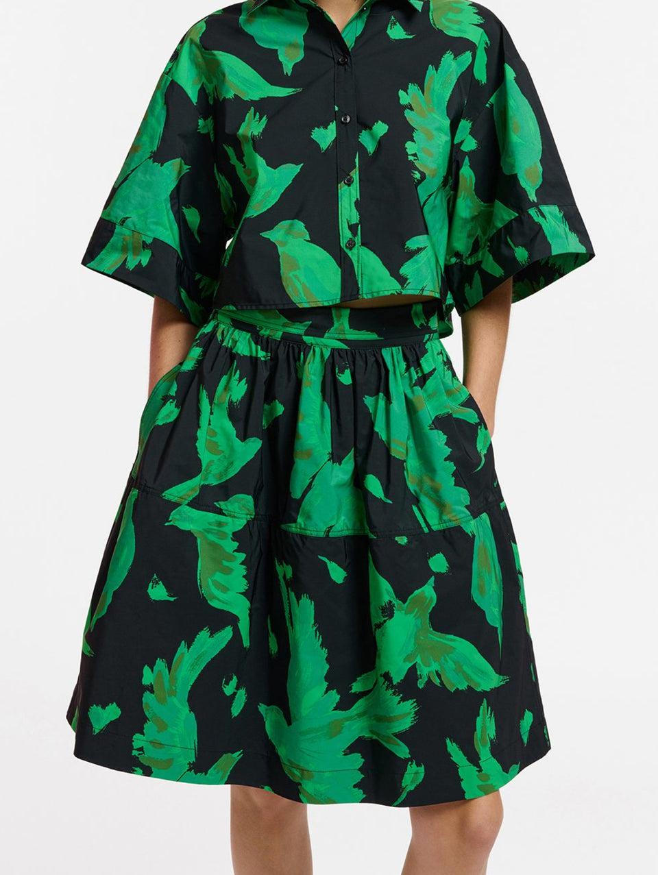 ESSENTIEL ANTWERP Gonna Corta a Balze Nero/Verde Vendita