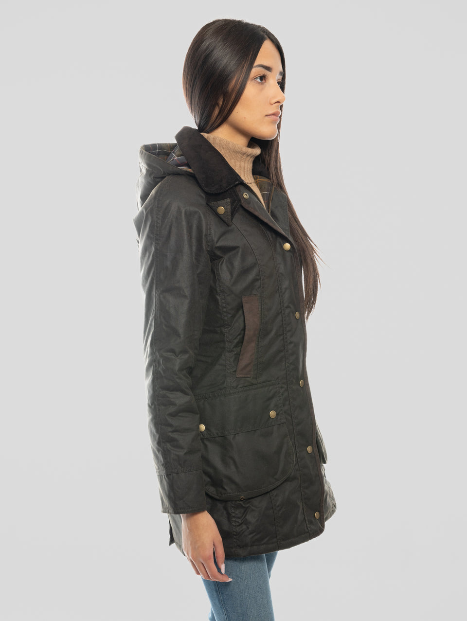 BARBOUR Giacca Bower Wax in Cotone Cerato Oliva Promozione Limitata