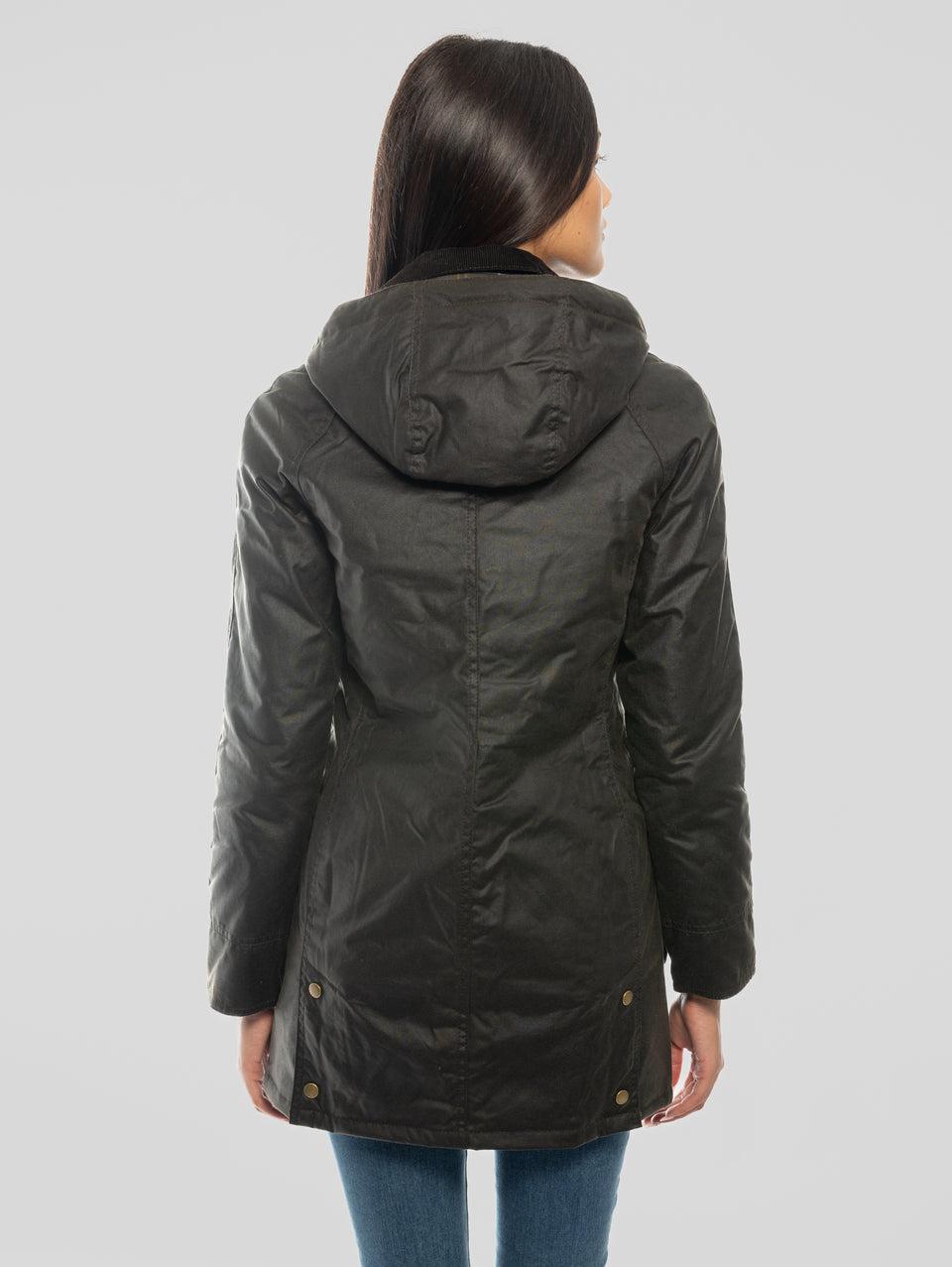 BARBOUR Giacca Bower Wax in Cotone Cerato Oliva Promozione Limitata
