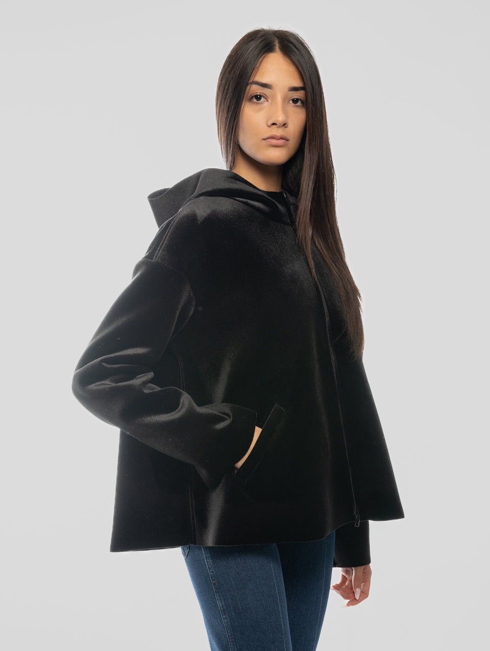 MAISON SECRÈTE Giubbino in Scuba Velour Nero Fino Al -60%