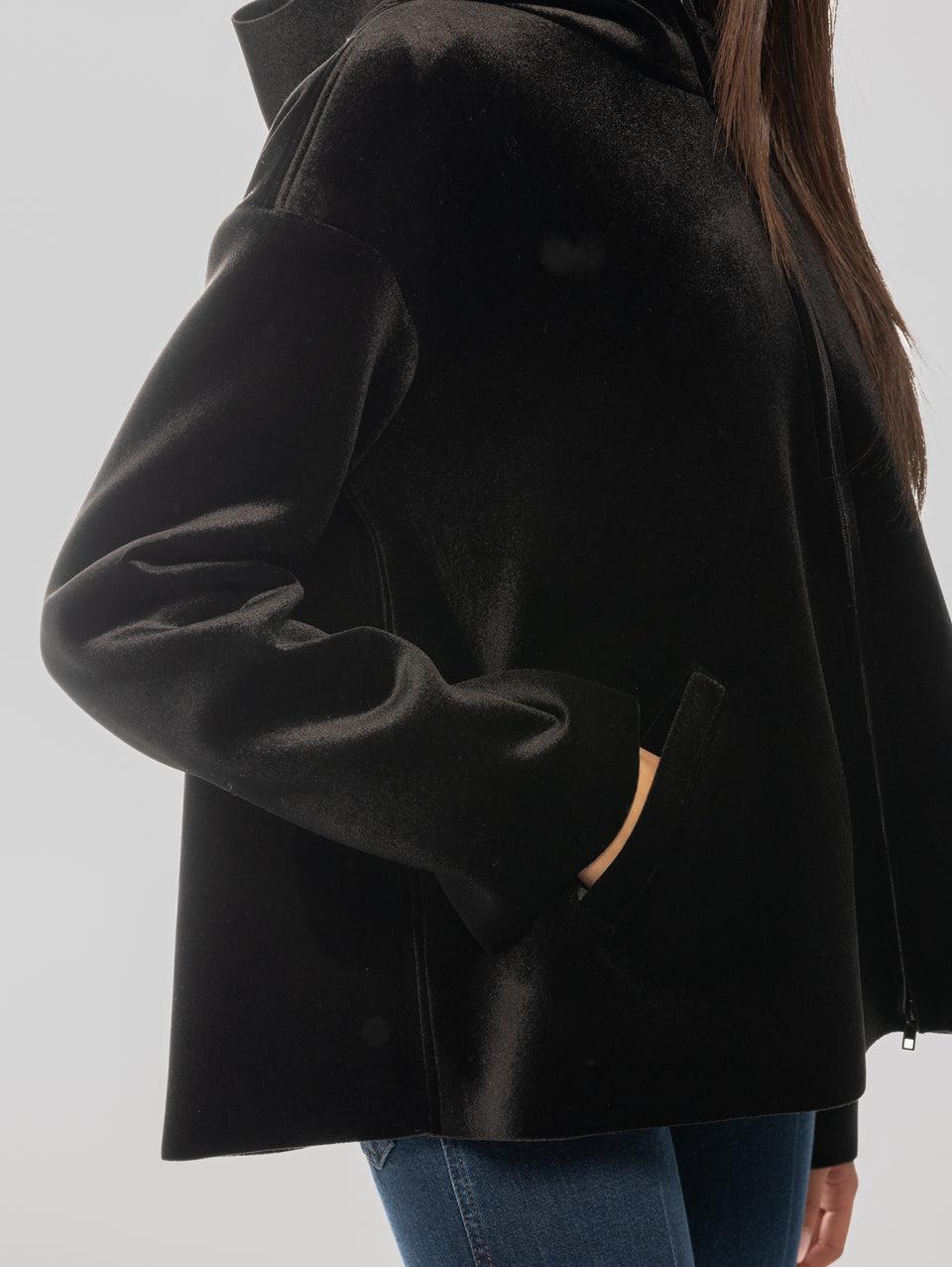 MAISON SECRÈTE Giubbino in Scuba Velour Nero Fino Al -60%