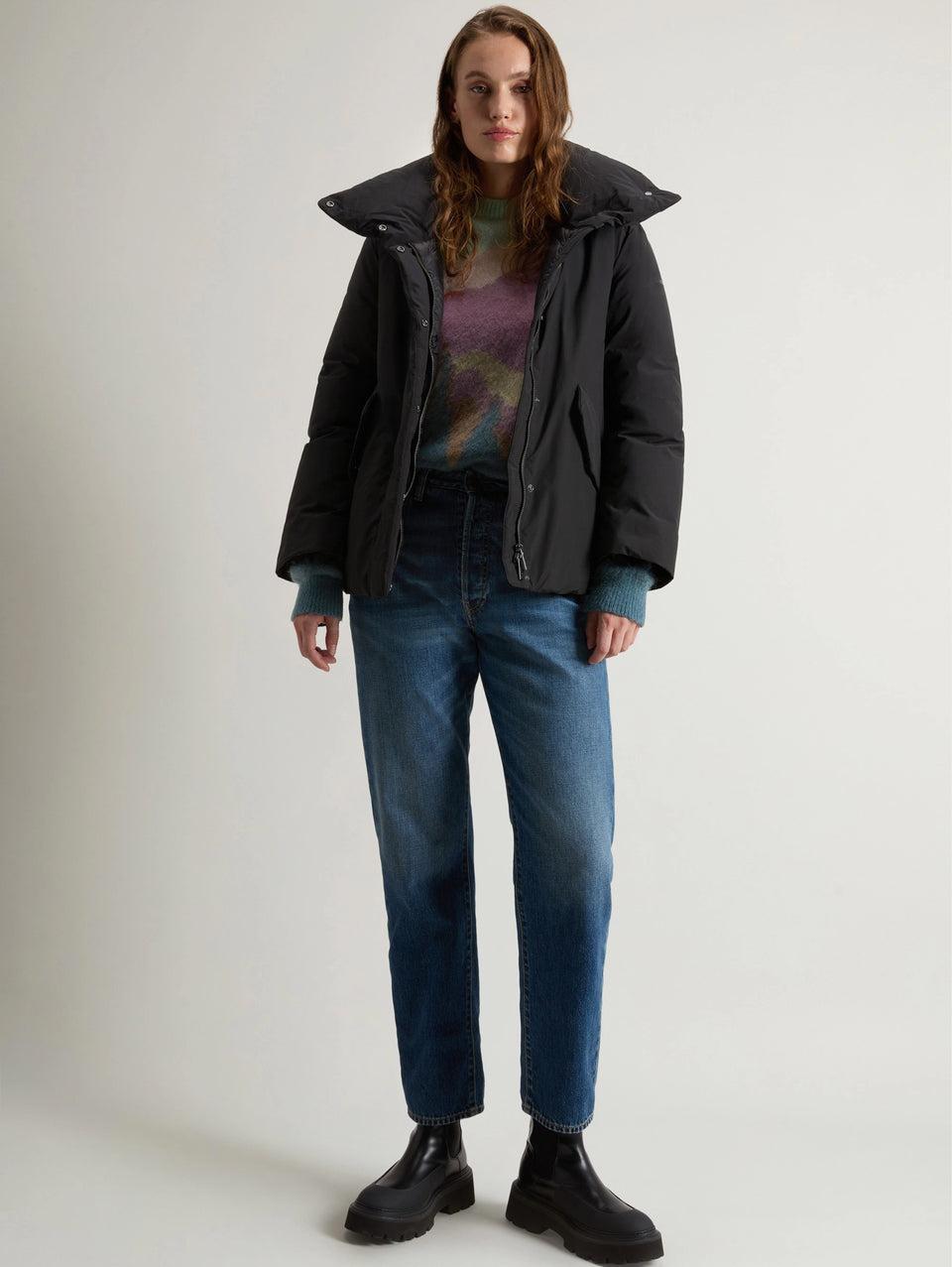 WOOLRICH Giaccone in Tessuto Urban Touch Nero Sottocosto
