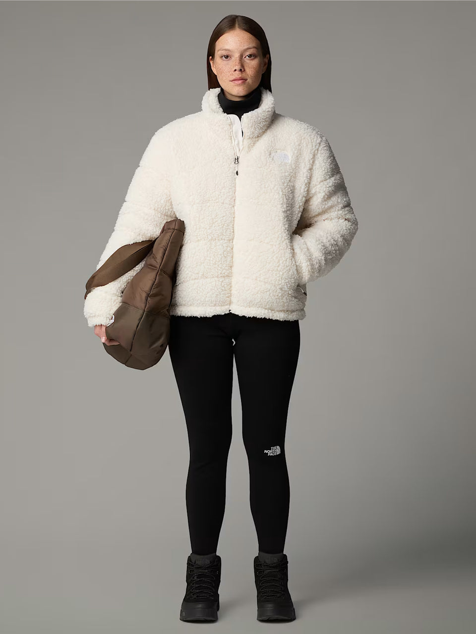 THE NORTH FACE Giacca in Pile a Pelo Lungo Bianco Offerta