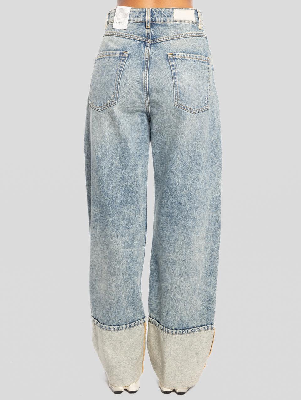 ICON DENIM Jeans Kiki Wide Leg con Maxi Risvolto Blu Online