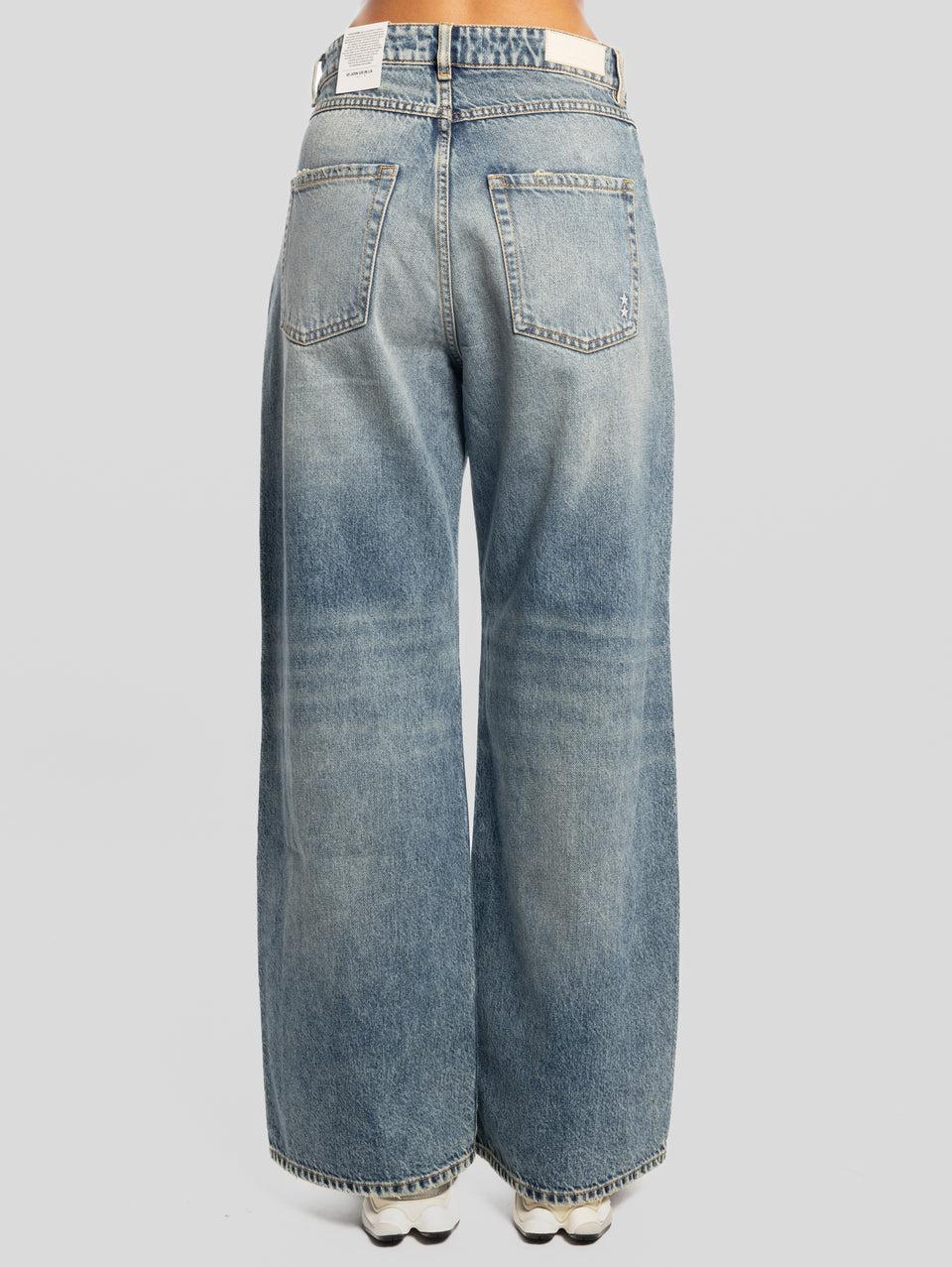 ICON DENIM Jeans Debby Wide Leg Lavaggio Medio Blu Outlet