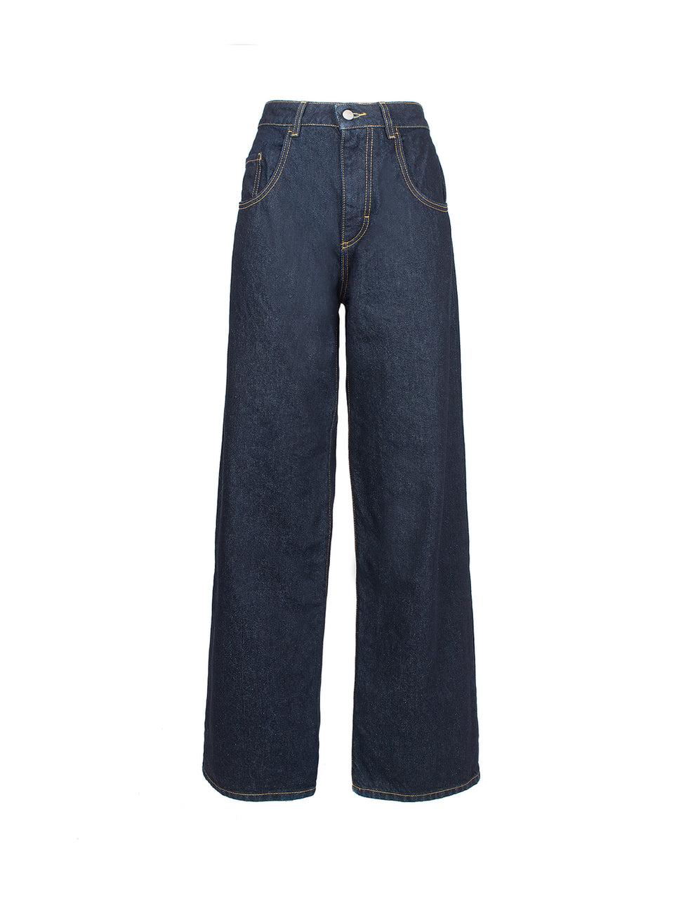ICON DENIM Denim Bea Wide Leg Vita Bassa Blu Scuro Saldi