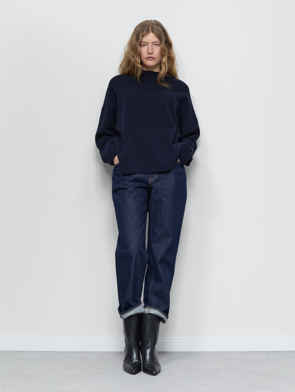 CLOSED Jeans Cropped con Vita Media Blu Negozio