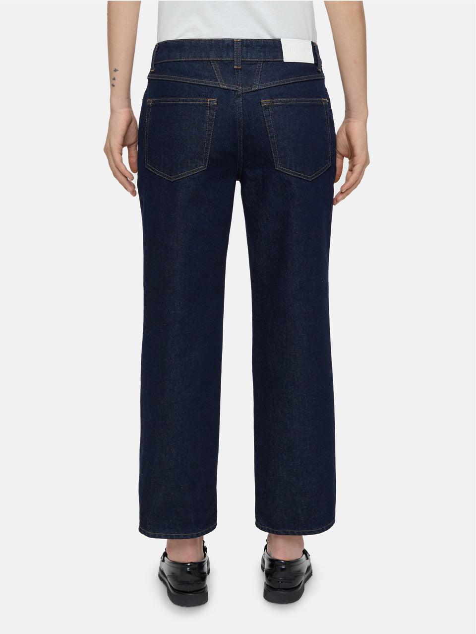 CLOSED Jeans Cropped con Vita Media Blu Negozio