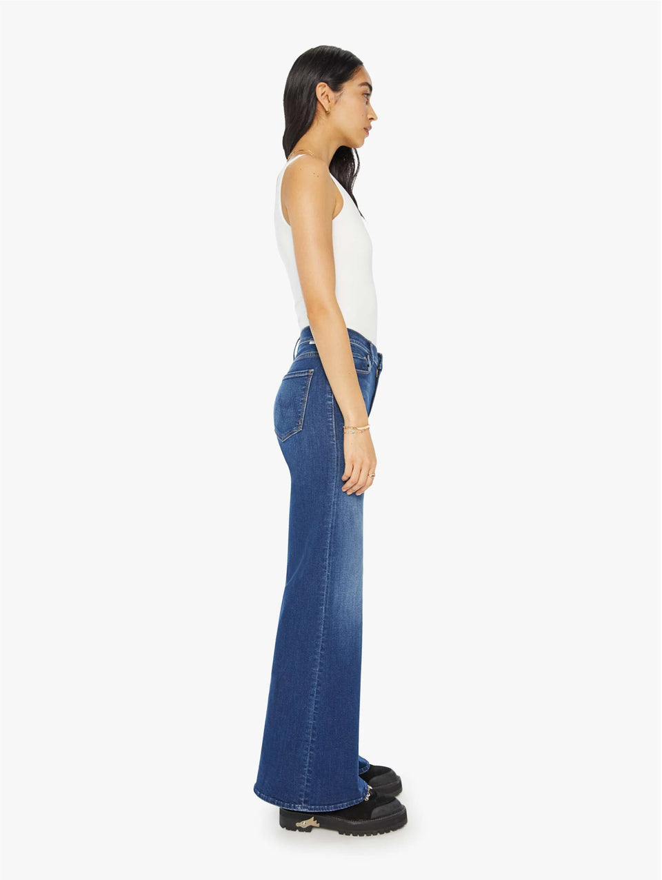 MOTHER Jeans Vita Alta e Gamba Larga On Your Left Moda