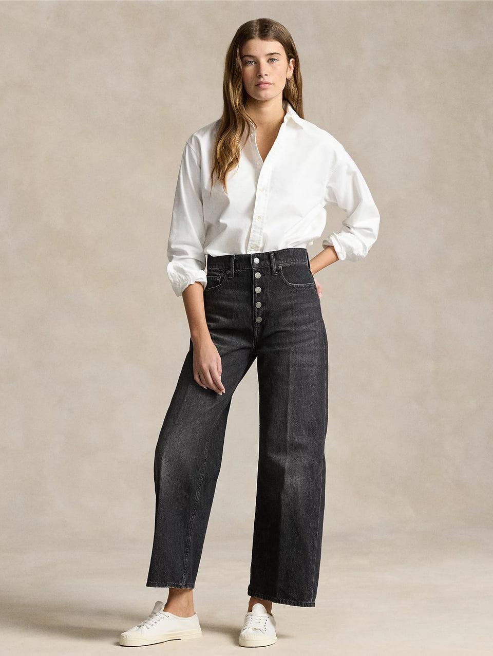 RALPH LAUREN Jeans in Cotone Egiziano Cropped Grigio Sconto di tempo limitato