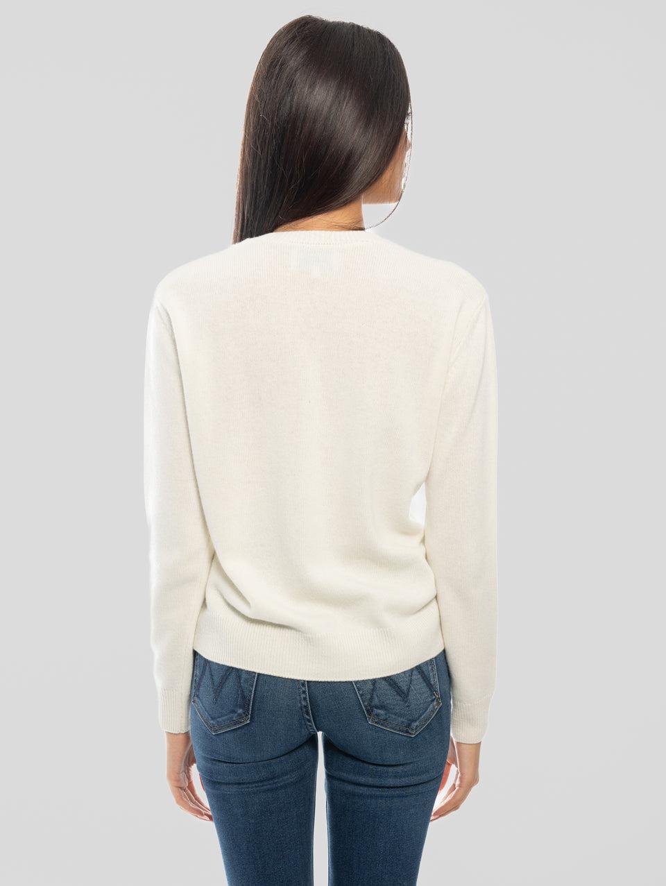 MC2 SAINT BARTH Maglione Girocollo Tu Si A Fine Do' Munno Bianco Flash Sale