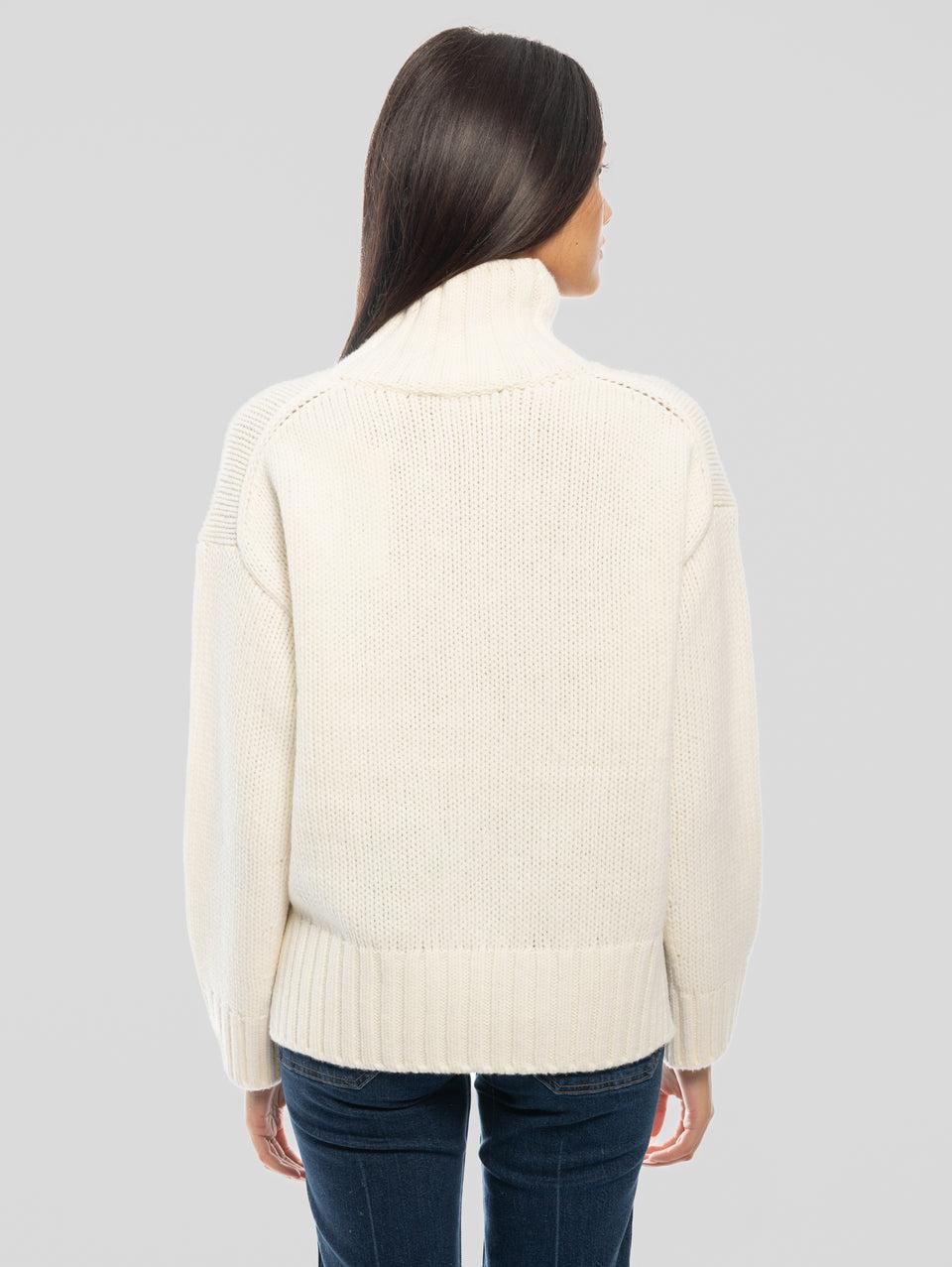 CLOSED Maglia a Trecce con Collo Alto Avorio Black Friday