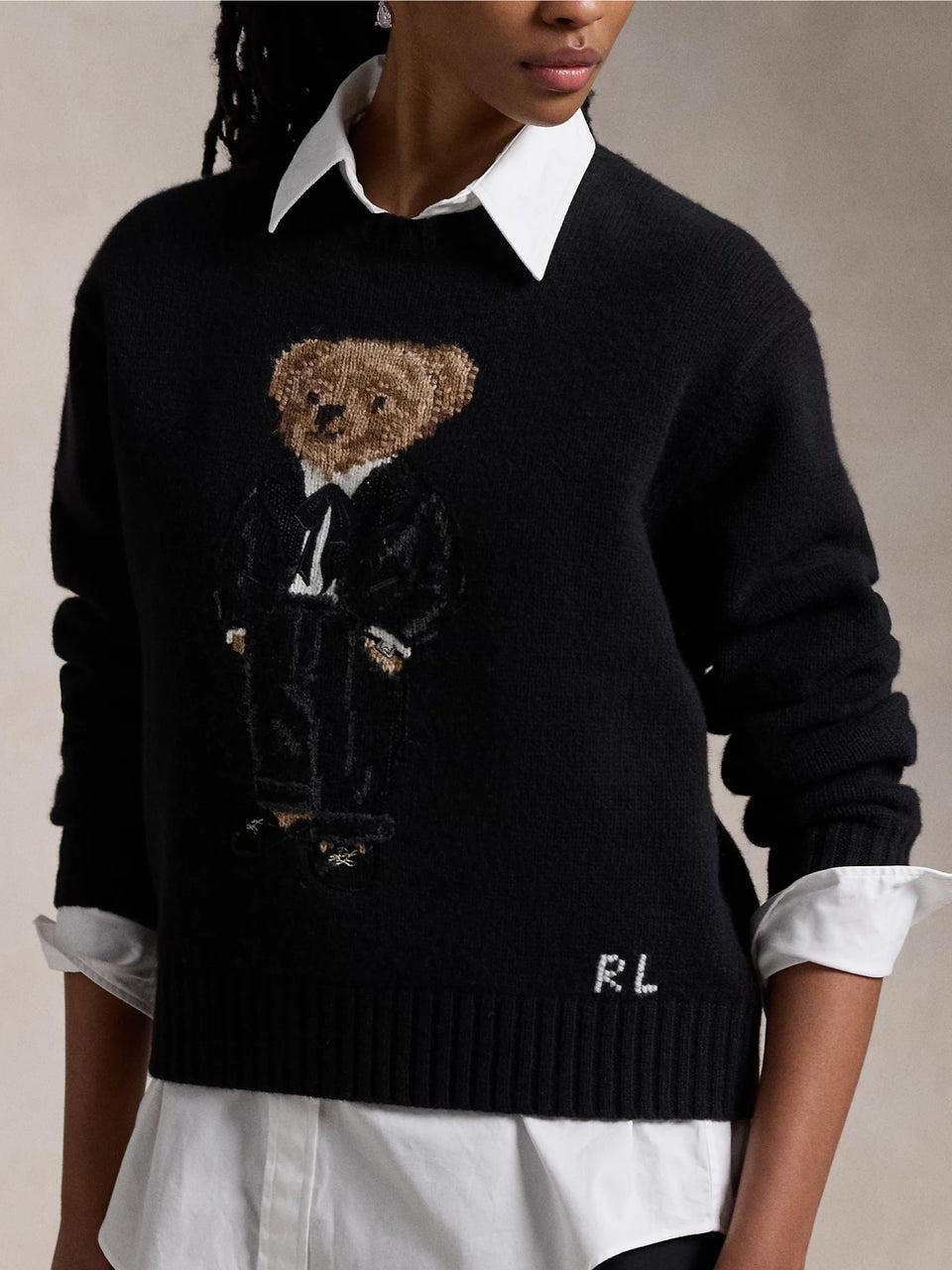 RALPH LAUREN Maglione Polo Bear con Smoking Nero Cyber Monday