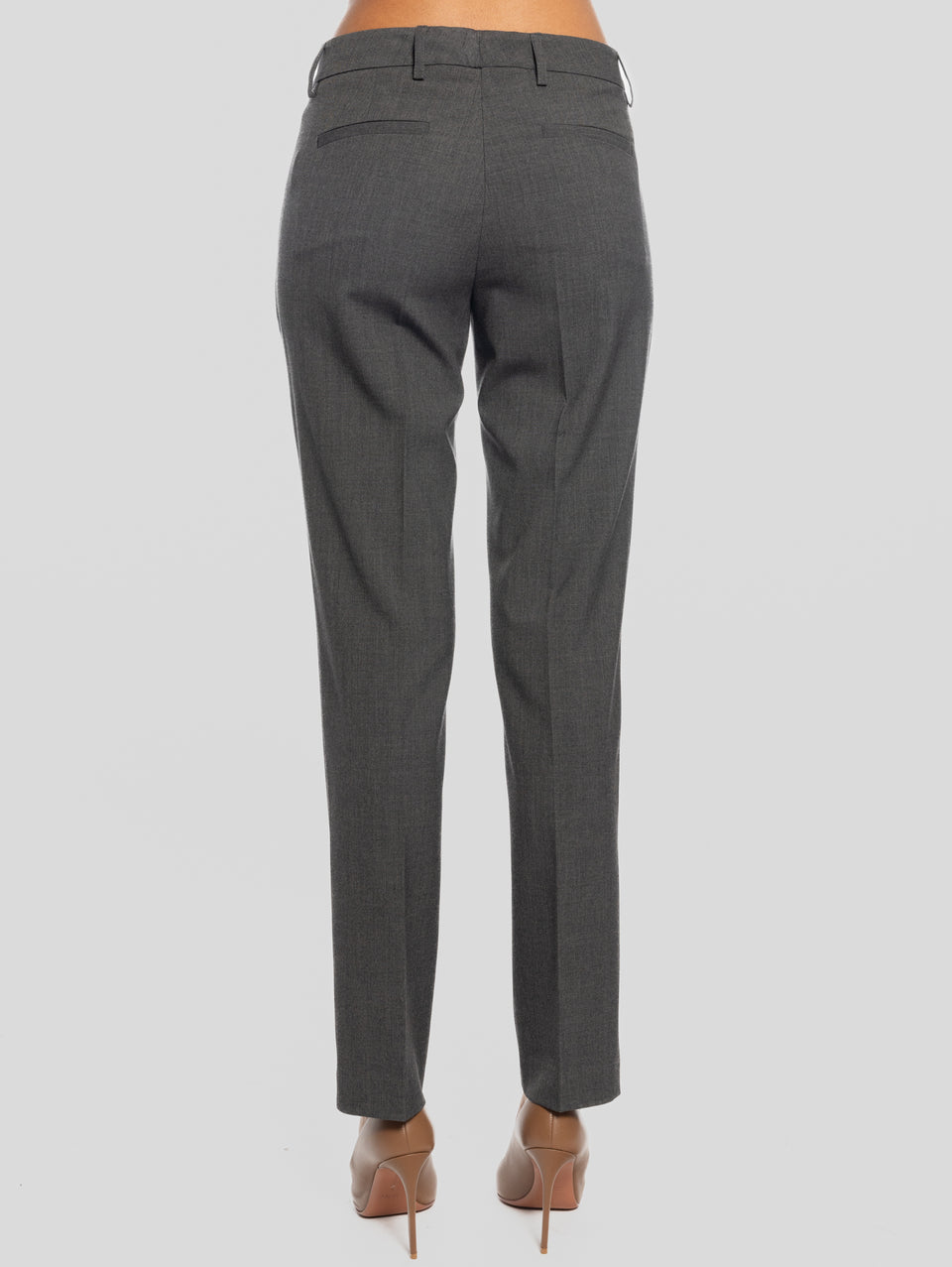MAISON SECRÈTE Pantaloni Dritti in Viscosa Antracite Grandi sconti