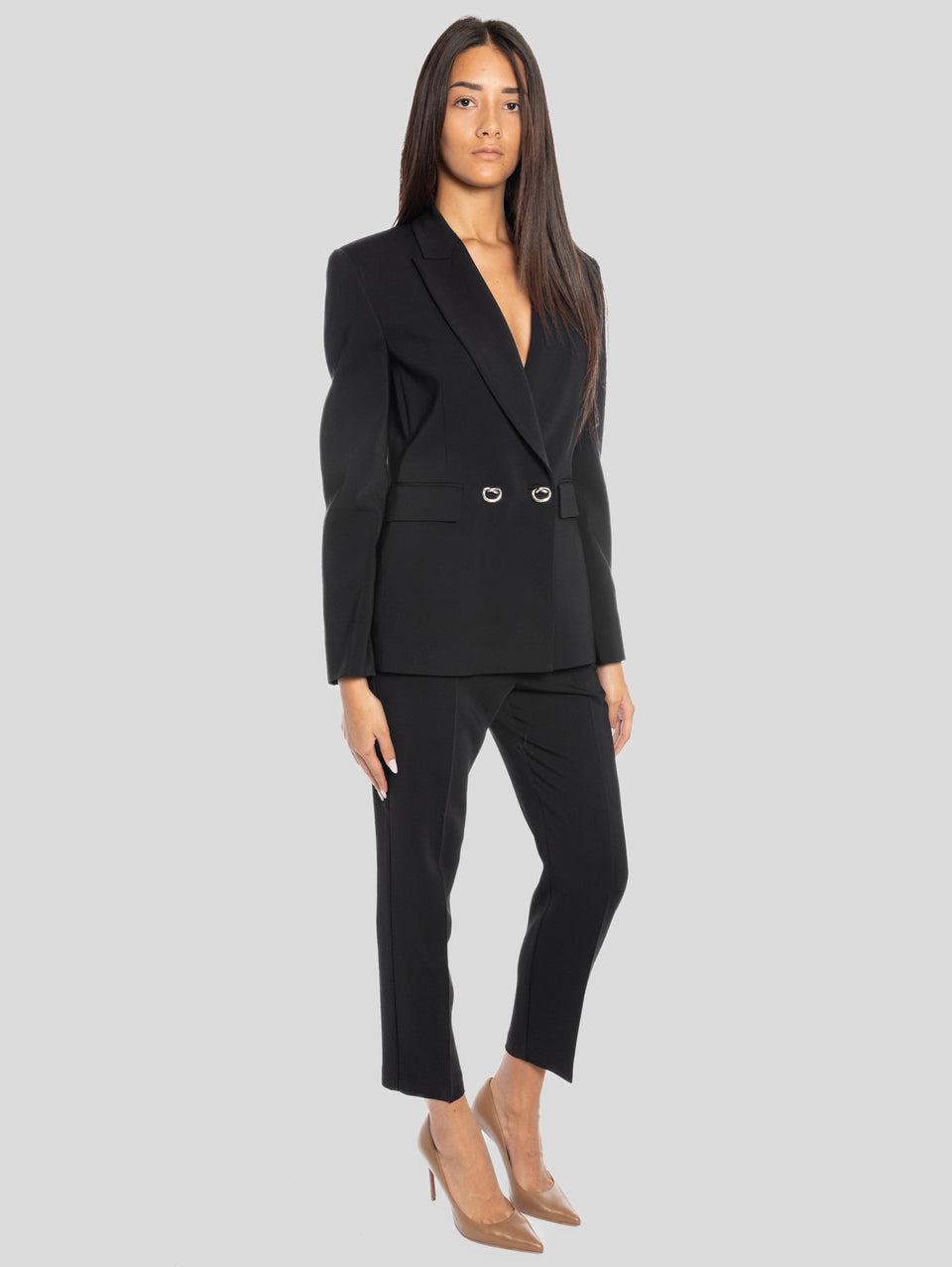 PINKO Pantaloni Eleganti in Cady Tecnico Nero Liquidazione