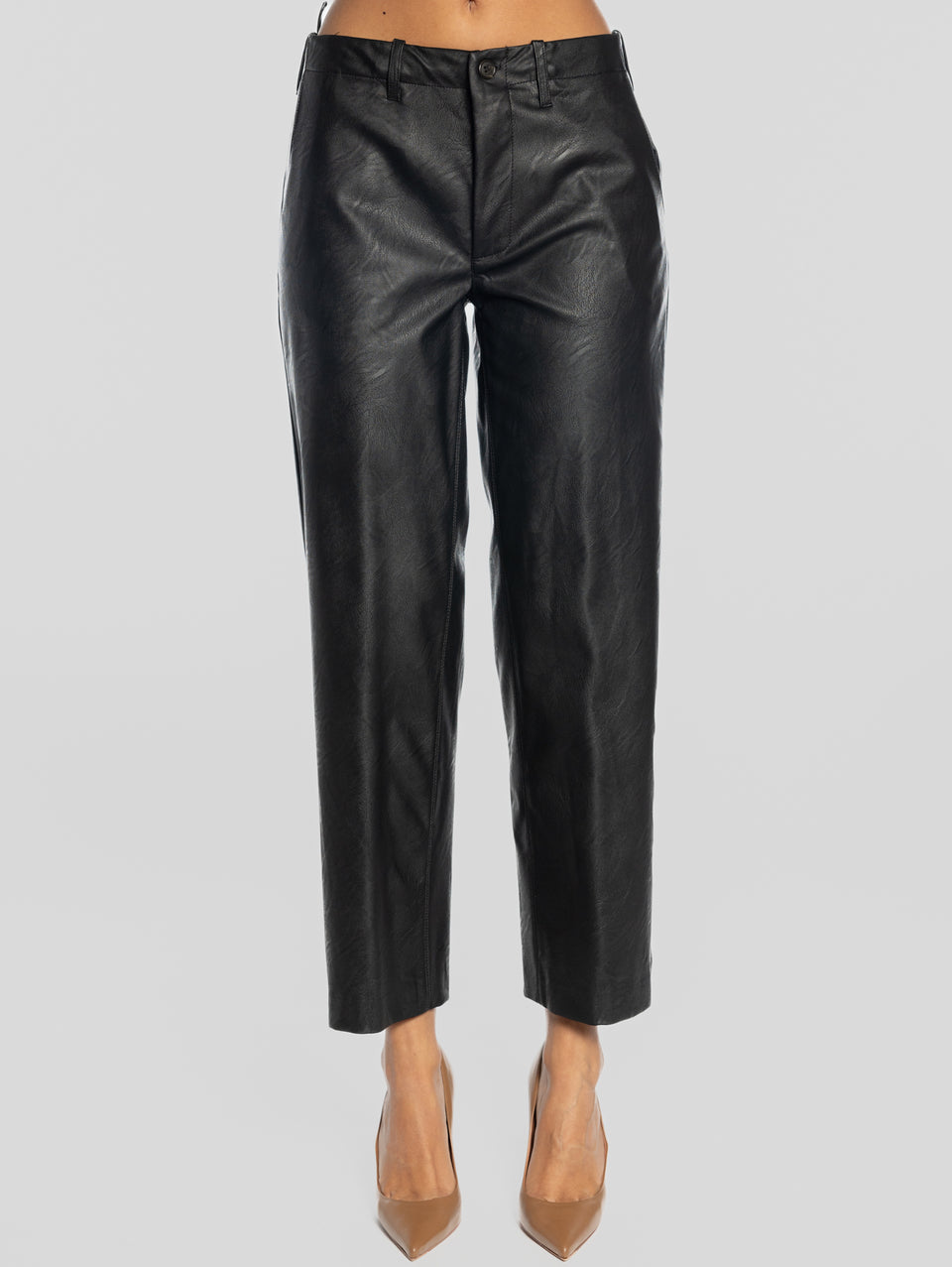 KILTIE Pantaloni in Similpelle Nero Sconti VIP