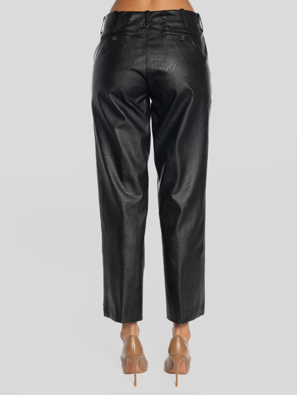 KILTIE Pantaloni in Similpelle Nero Sconti VIP