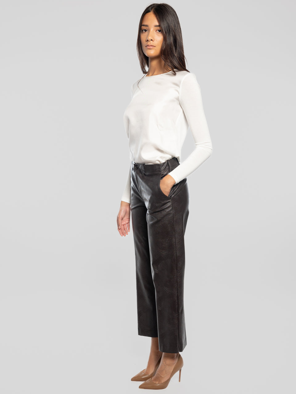 KILTIE Pantaloni in Similpelle Borgogna Prezzo basso
