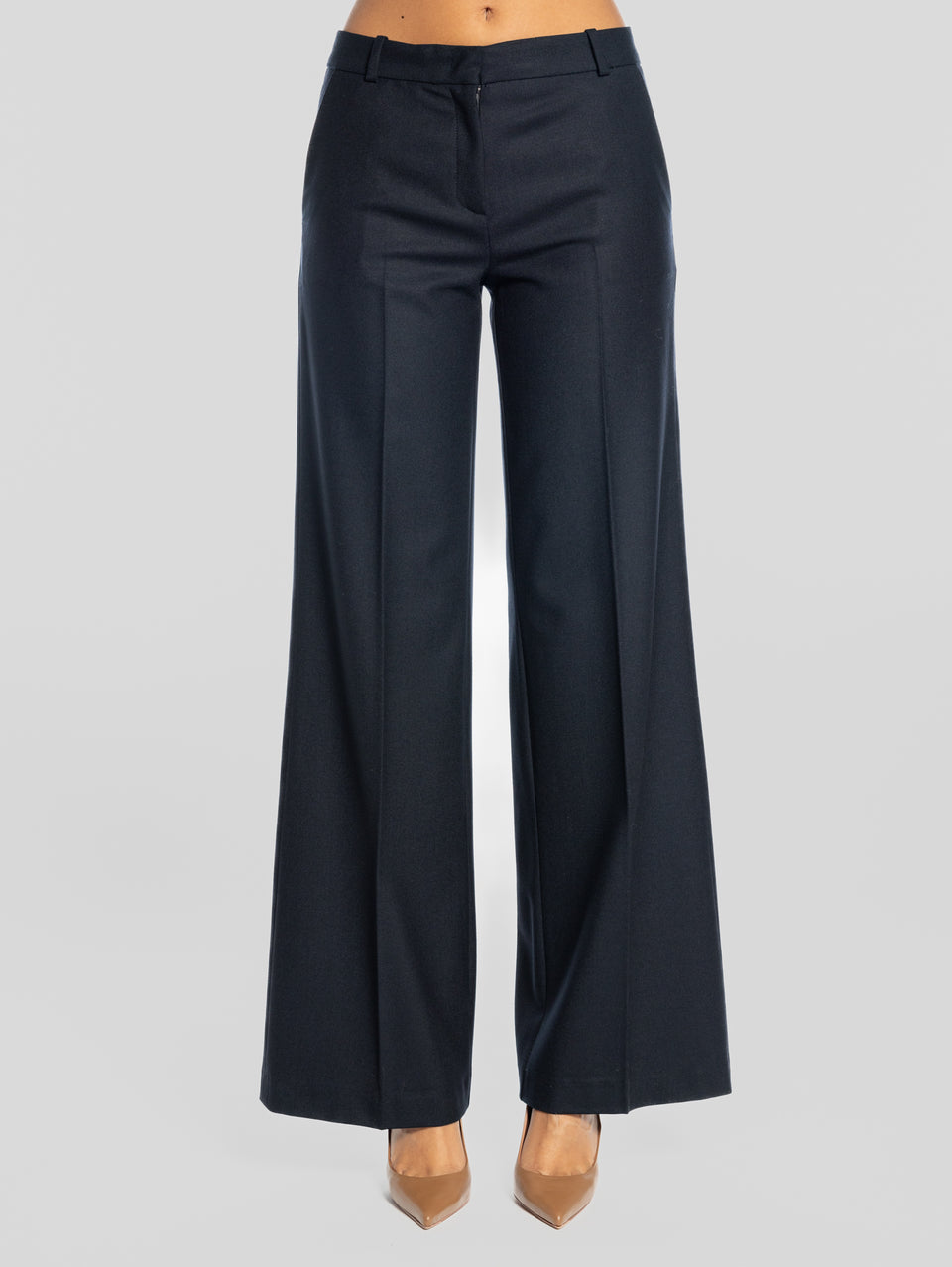 KILTIE Pantaloni Palazzo in Flanella Blu Super Saving Price