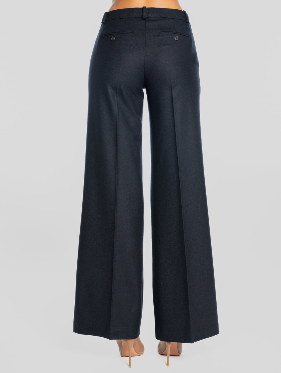 KILTIE Pantaloni Palazzo in Flanella Blu Super Saving Price