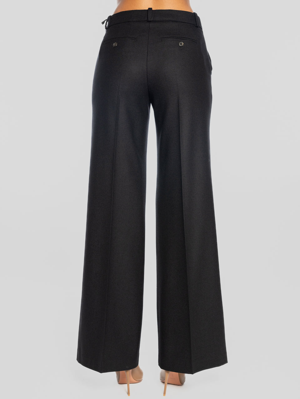 KILTIE Pantaloni Palazzo in Flanella Nero Offerta settimanale