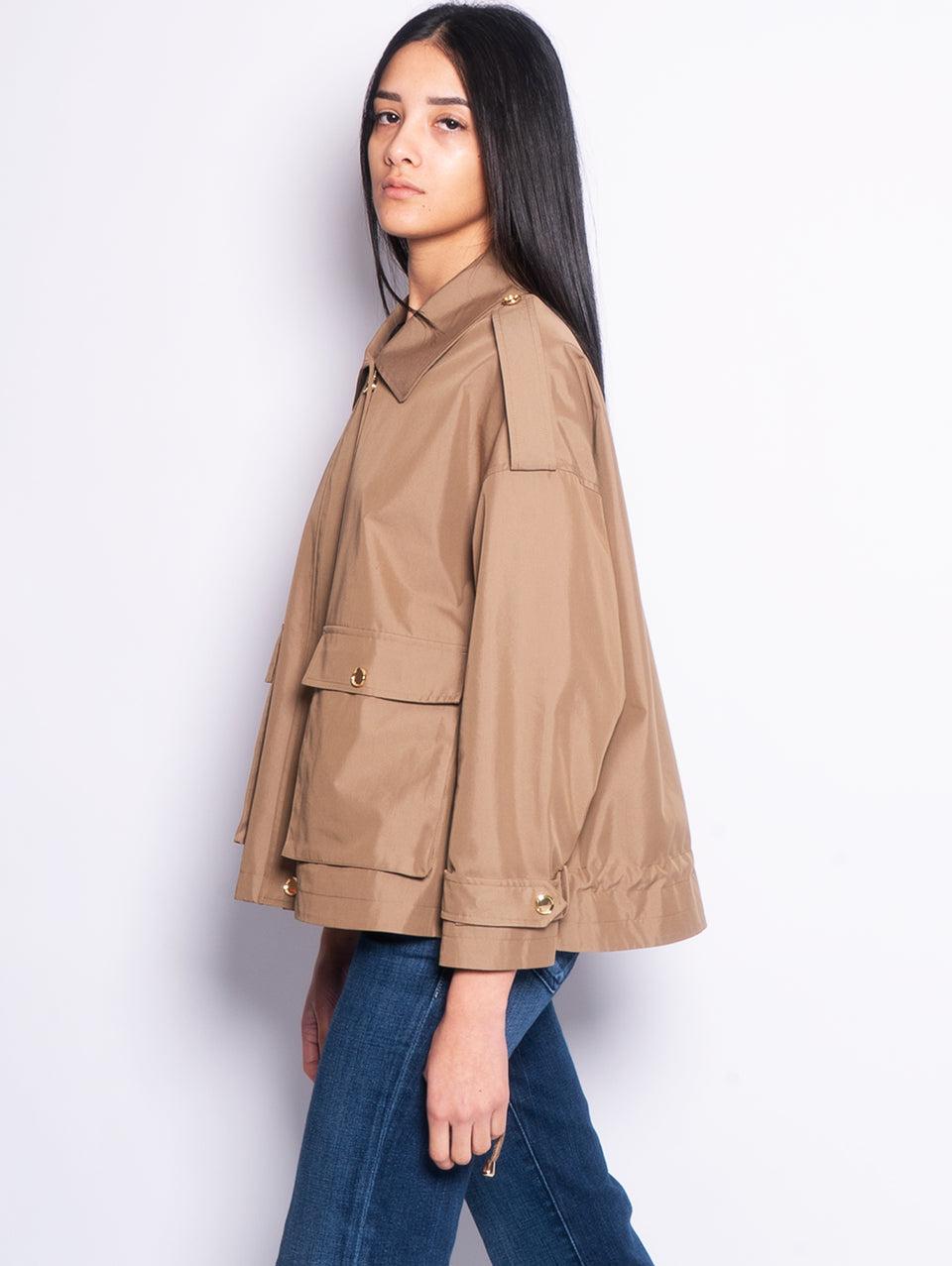 PINKO Parka Corto in Gabardina Verde ACQUISTA ORA
