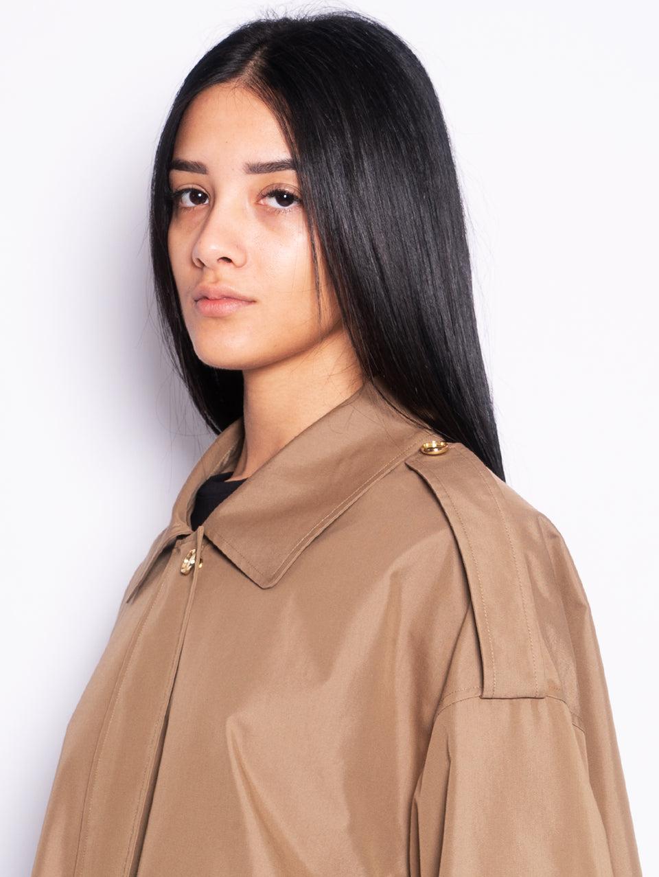 PINKO Parka Corto in Gabardina Verde ACQUISTA ORA
