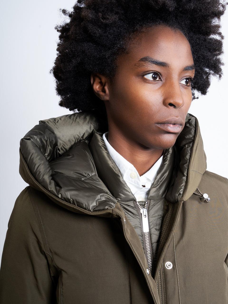 WOOLRICH Parka Weoka in Ottoman Verde Scuro Latest stili
