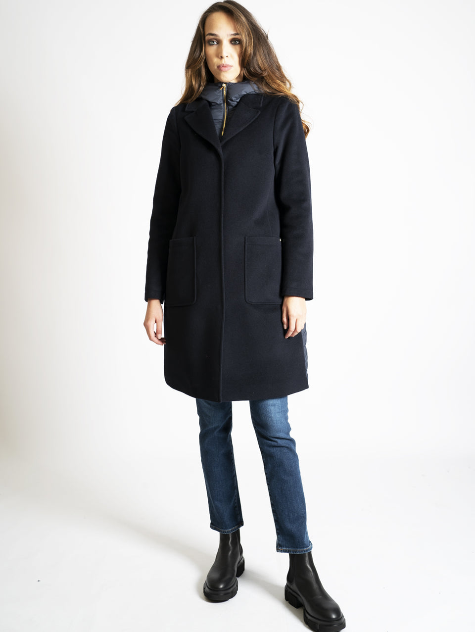 WOOLRICH Parka Due in Doppio Tessuto Blu