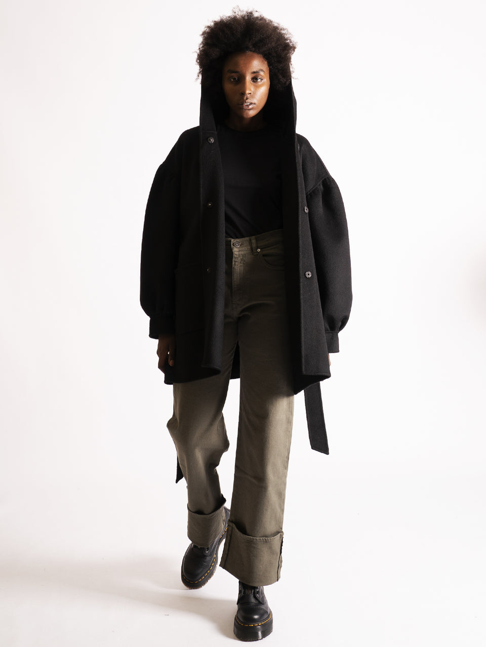 P.A.R.O.S.H. Parka in Doppio di Lana Nero Fino al 60% di sconto