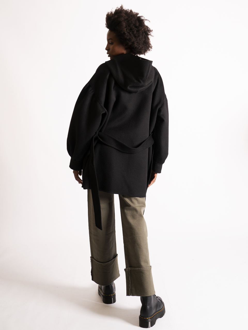P.A.R.O.S.H. Parka in Doppio di Lana Nero Fino al 60% di sconto
