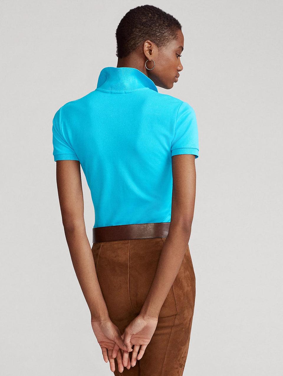 RALPH LAUREN Polo Manica Corta Slim Fit Turchese Offerta speciale della fabbrica