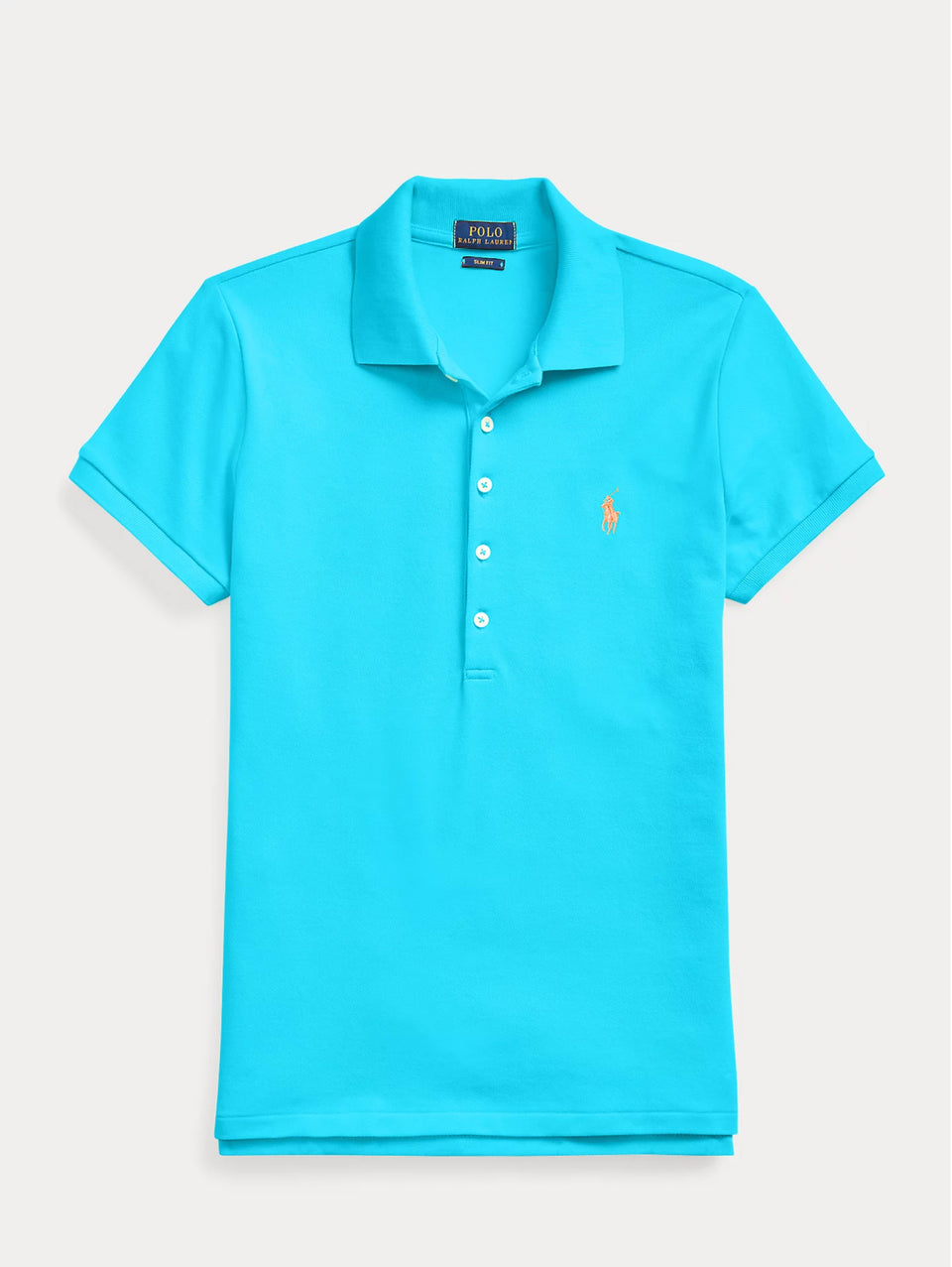 RALPH LAUREN Polo Manica Corta Slim Fit Turchese Offerta speciale della fabbrica