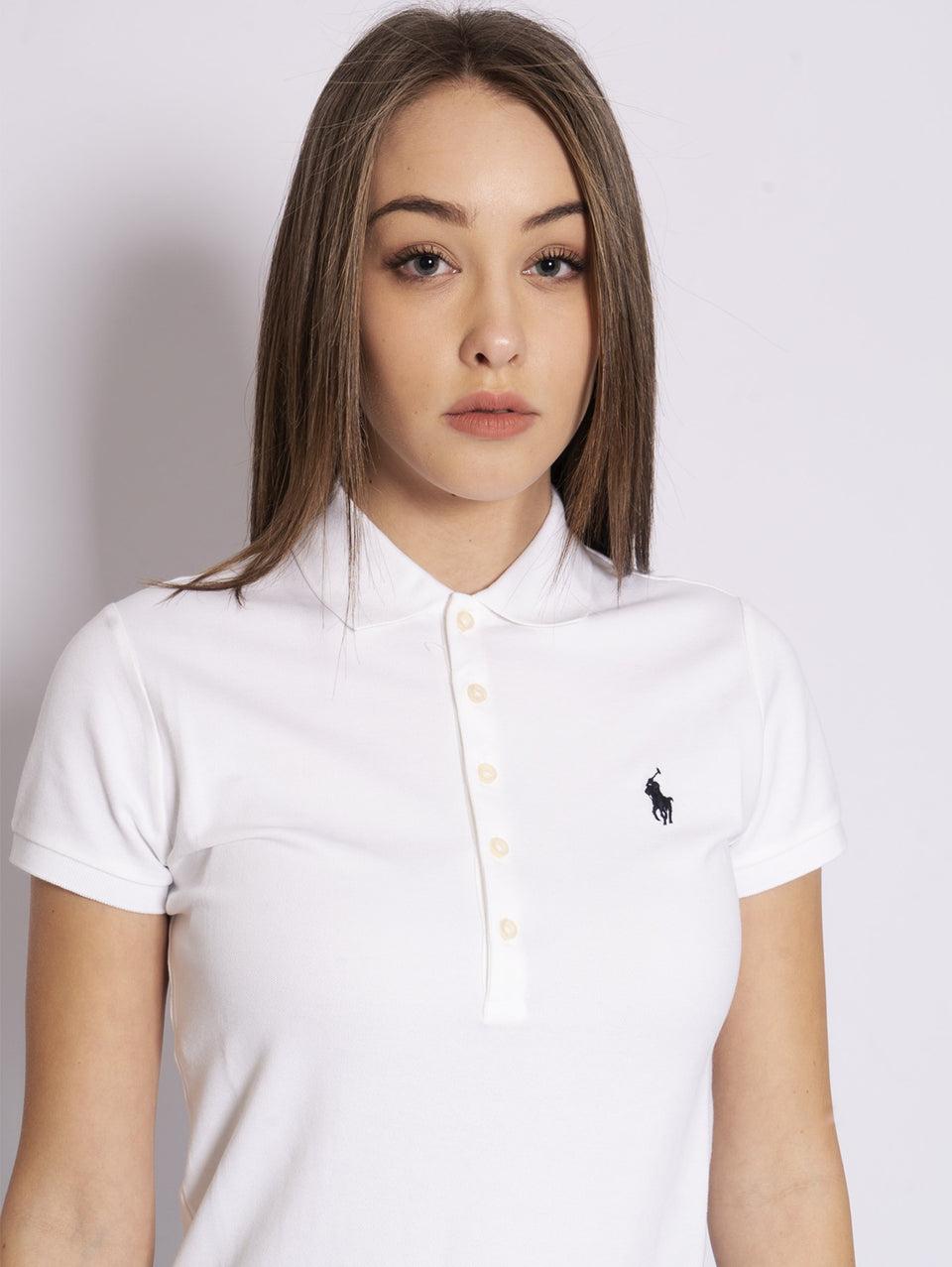 RALPH LAUREN Polo Skinny Bianco Solo un giorno rimasto