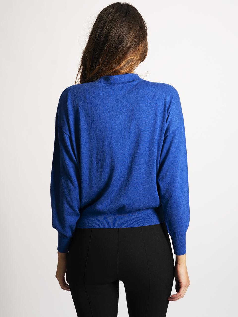 ESSENTIEL ANTWERP Maglia con Bottoni Gioiello Klein Blue Super sconto