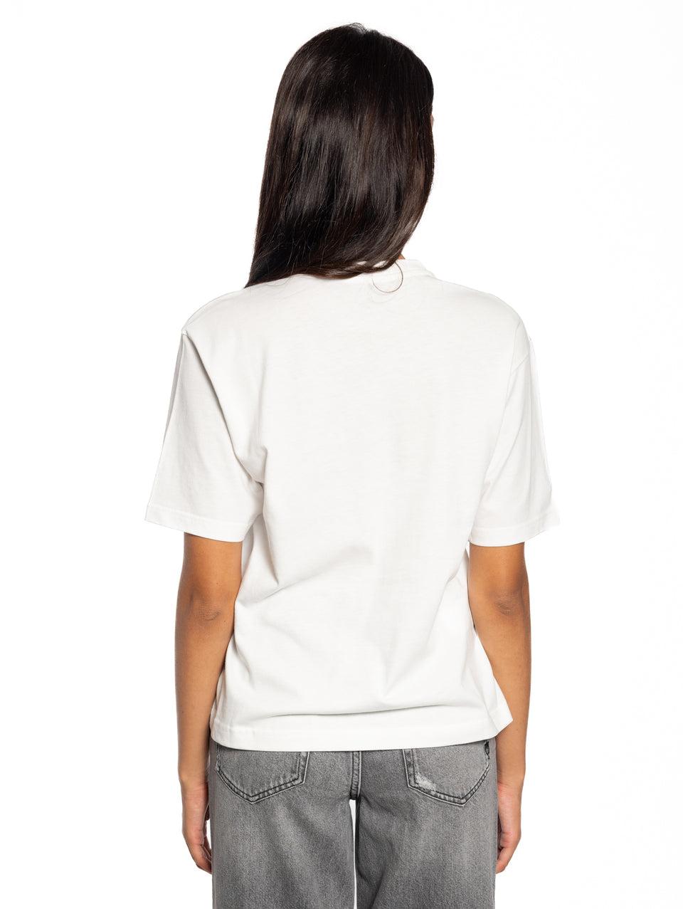 PINKO T-shirt Girocollo con Ricamo Bianco Duty-free