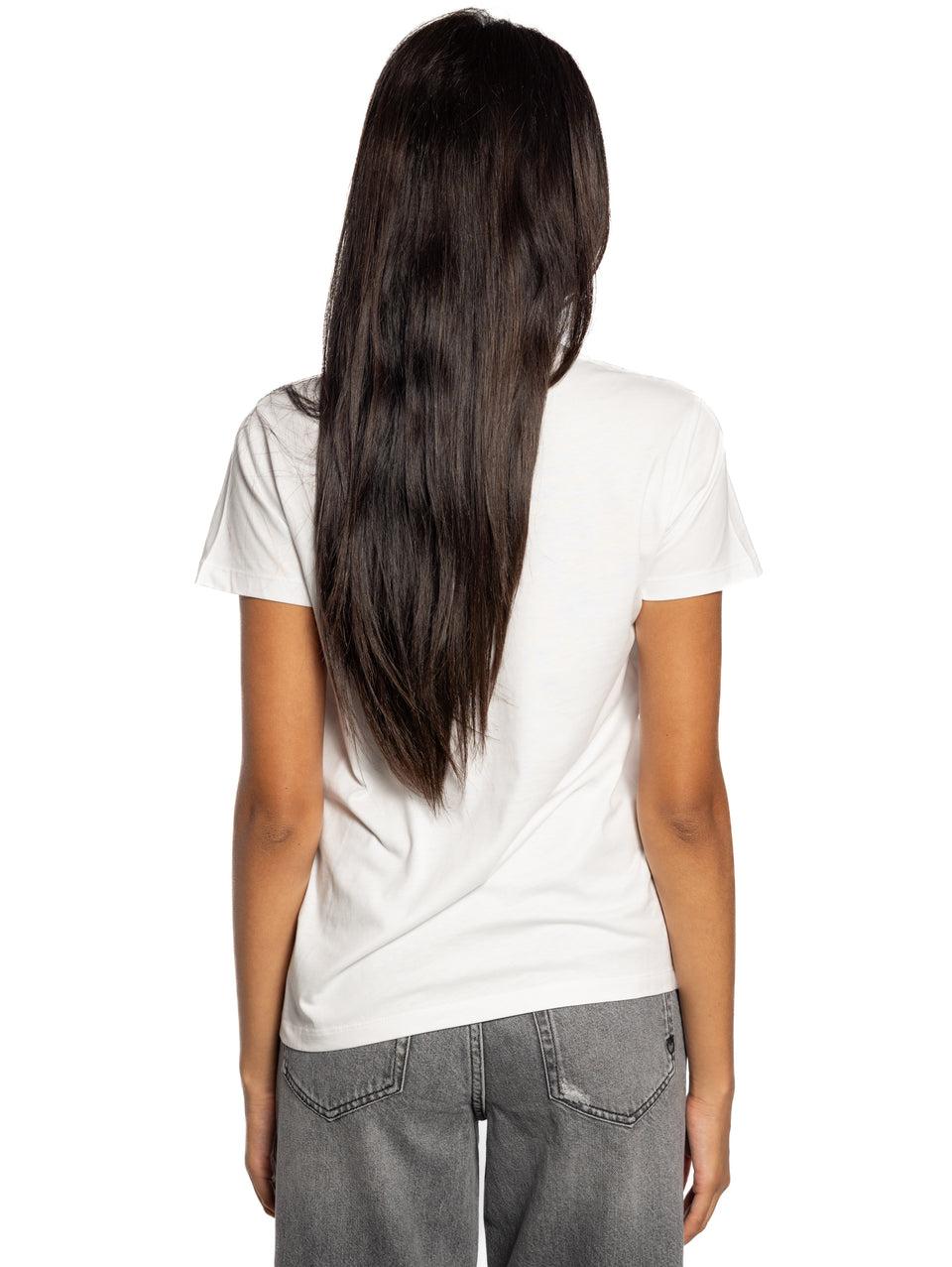PINKO T-shirt con Logo Ricamato Bianco Sconti questo mese