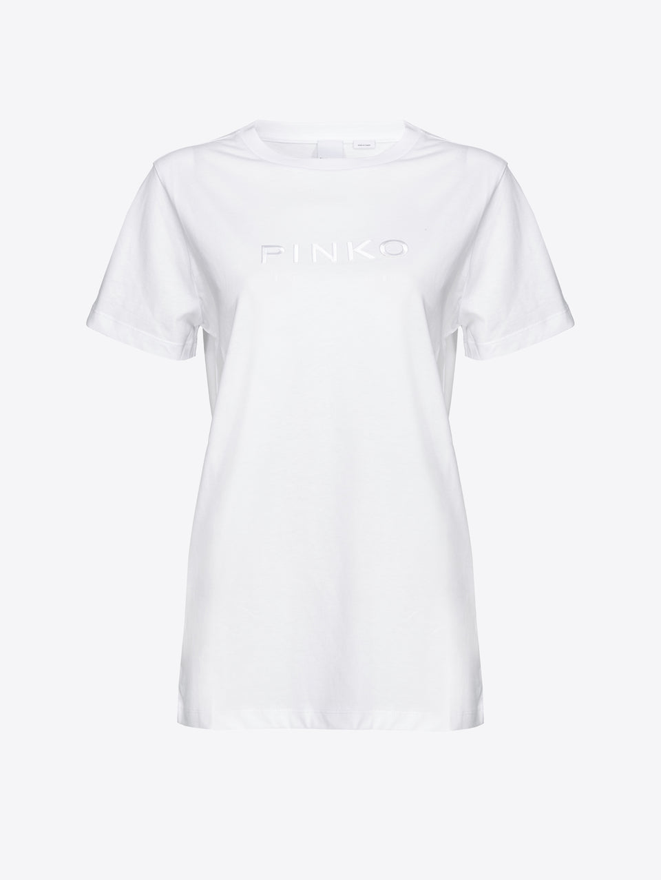 PINKO T-shirt con Logo Ricamato Bianco Sconti questo mese