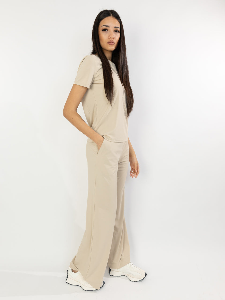 MAX MARA LEISURE T-shirt in Jersey Stretch Bugia Beige Italy