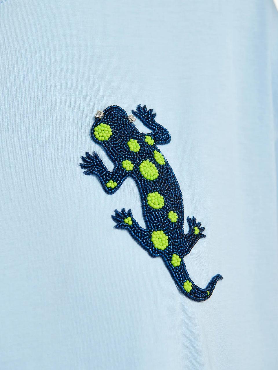 ESSENTIEL ANTWERP T-shirt con Ricamo Geco Blu Italia