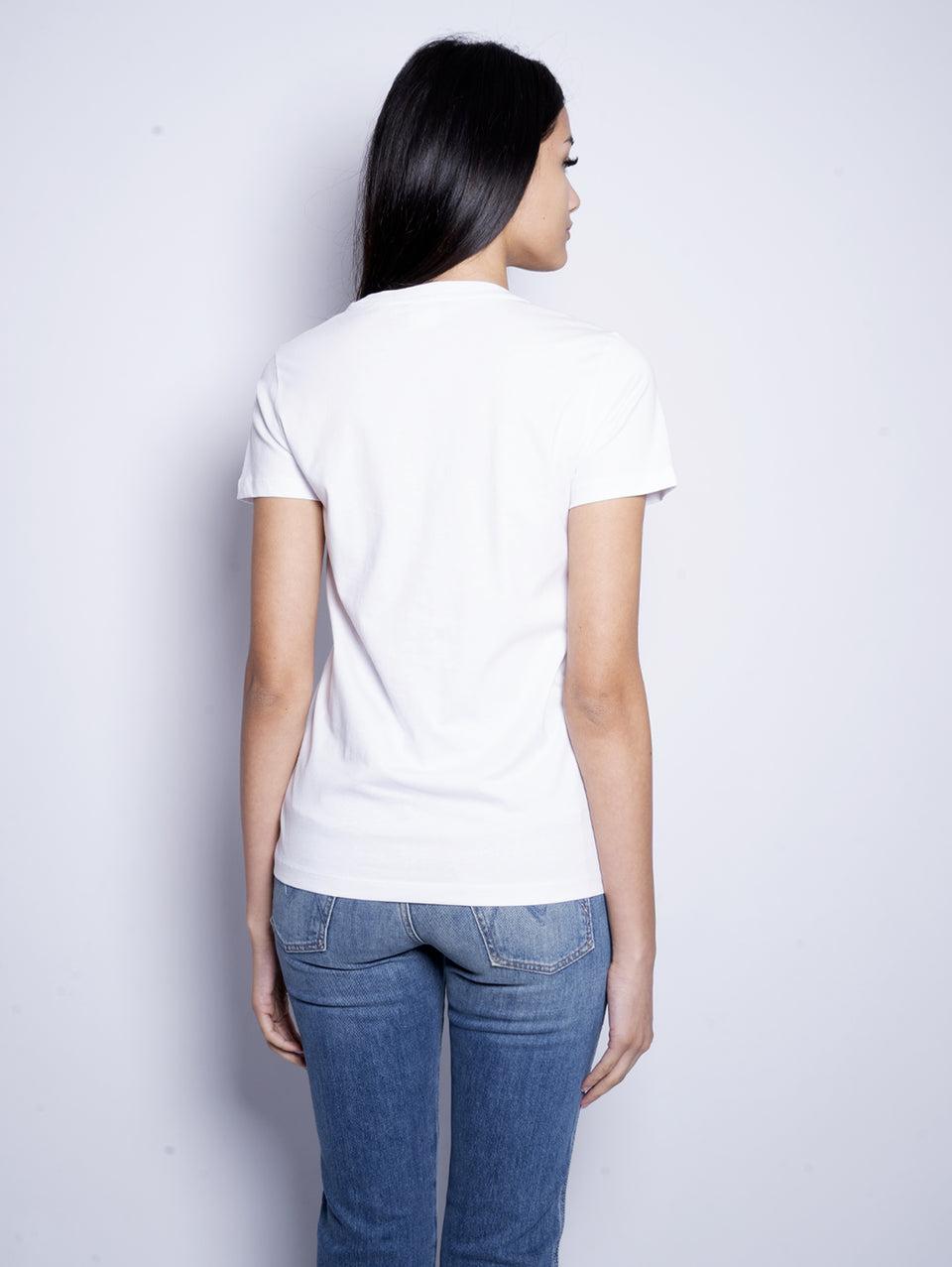 PINKO T-shirt con Logo Ricamato Bianco Nuovo