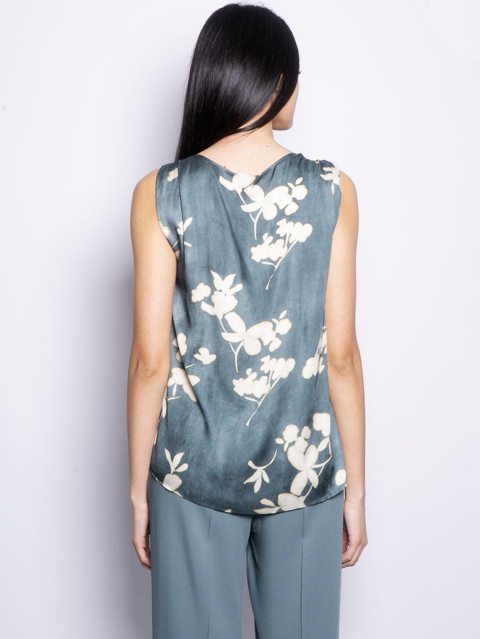 KILTIE Top in Viscosa con Stampa Floreale Verde Acquista Ora