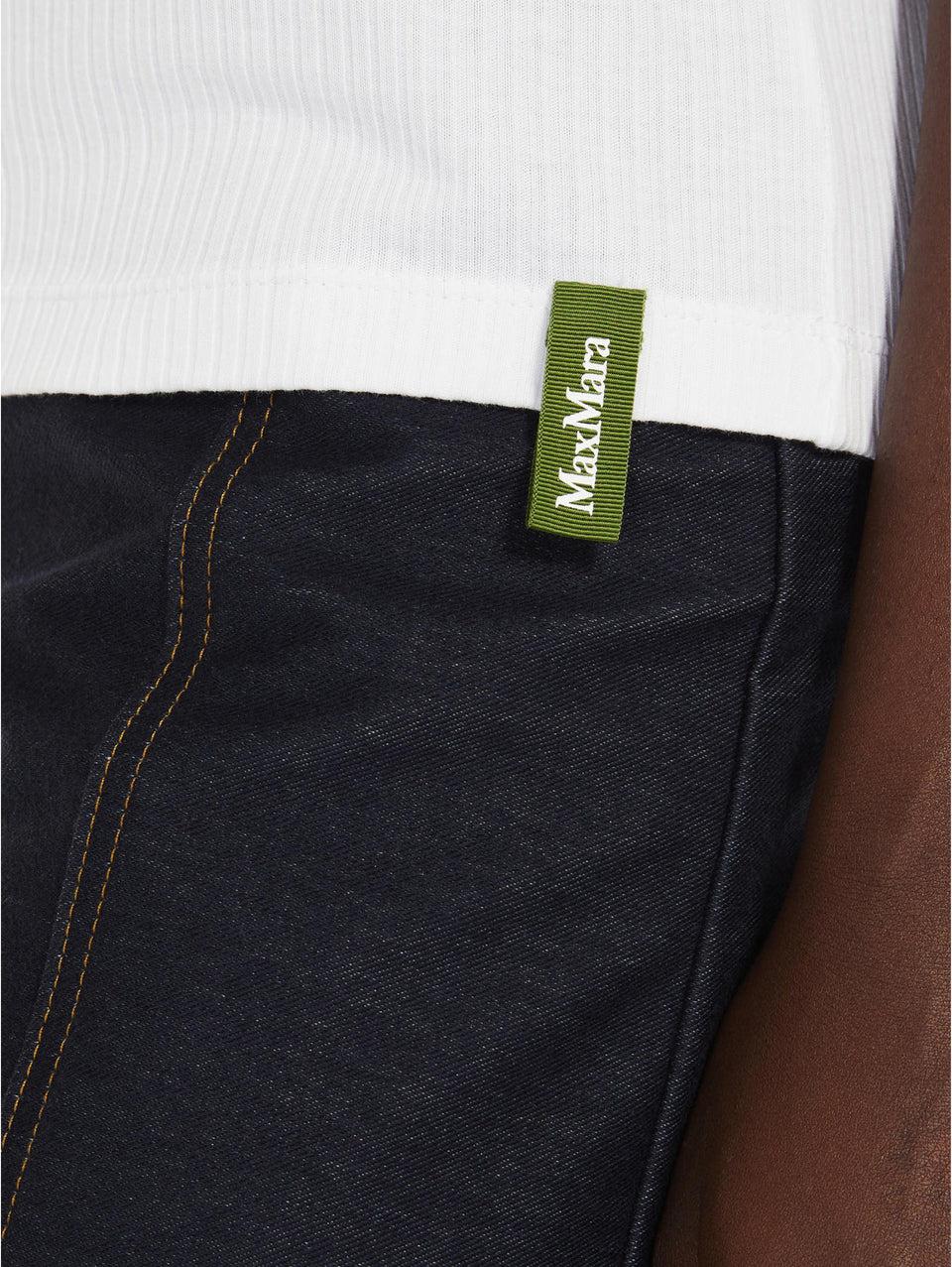 MAX MARA LEISURE Top Senza Maniche a Costine Bianco Consegna Veloce